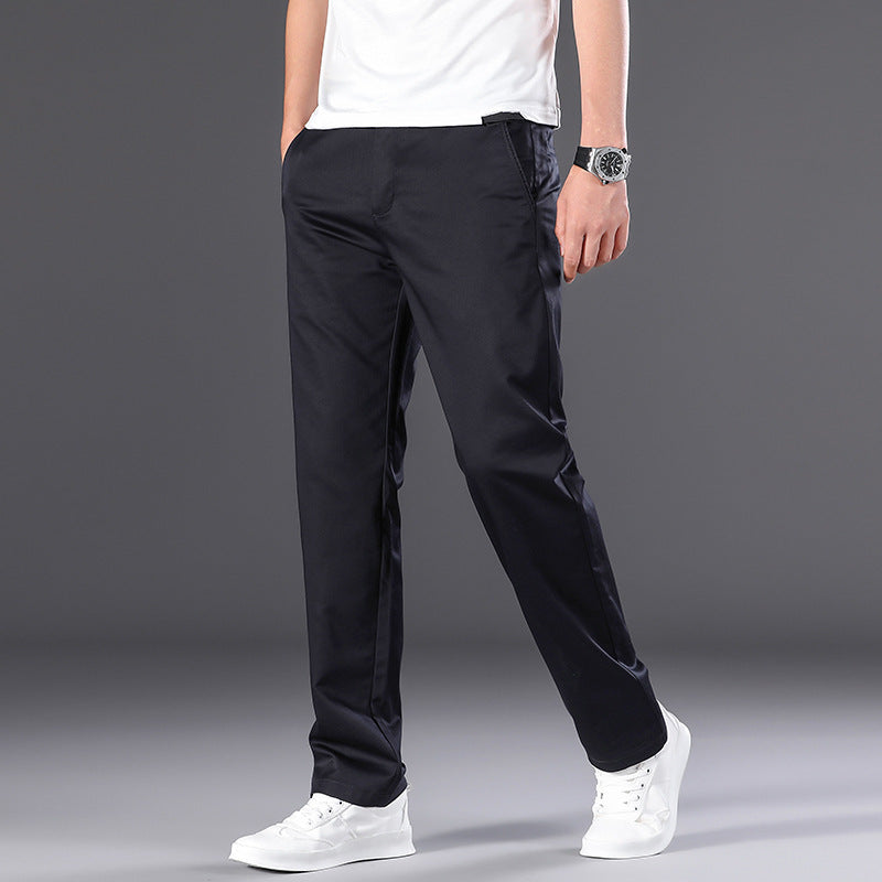 Men’s High Waist Summer Trousers – Plus Size Loose Fit & Breathable Business Pants