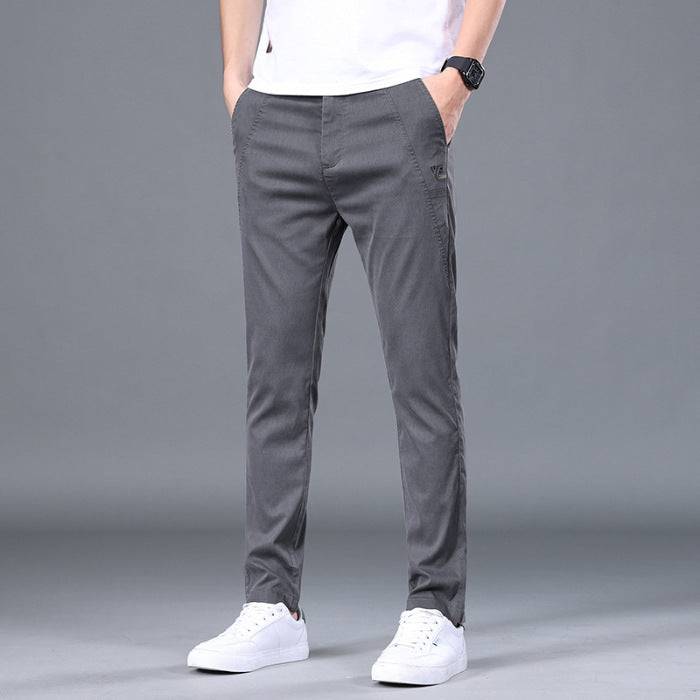 Men's Tencel Straight Slim Fit Trousers – Ultra-Light & Skin-Friendly Pants