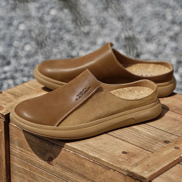 Men’s Deodorant Leather Outdoor Sandals – Breathable, Non-Slip Summer Footwear