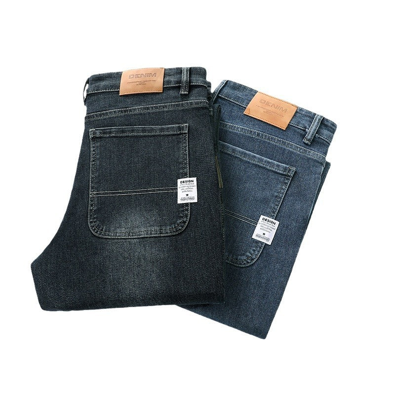 Men’s Stretch Business Jeans – Casual Loose Fit with All-Day Comfort