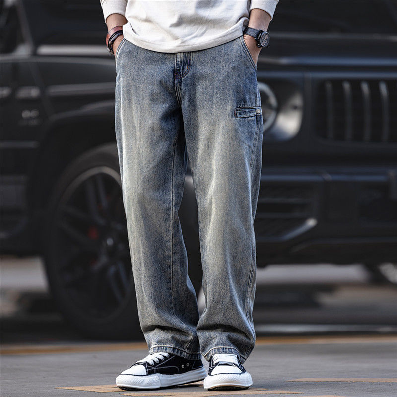 Men’s Retro Wide-Leg Pants – Casual Loose Fit, Minimalist Style Trousers