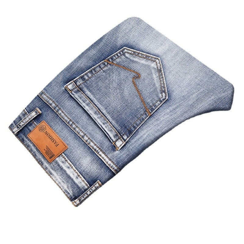 Men’s Retro Thin Straight-Leg Jeans – Lightweight & Laid-Back Comfort