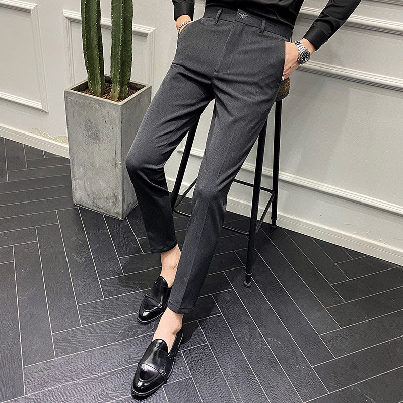 Slim Fit Casual Trousers in England Pure Color Casual Trousers