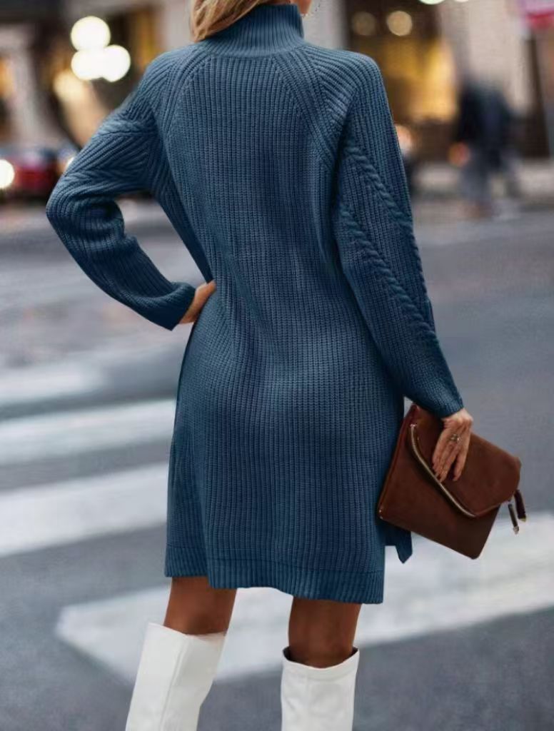 Twist Half-high Collar Long Sleeves Sweater Sweaters Women's Clothing