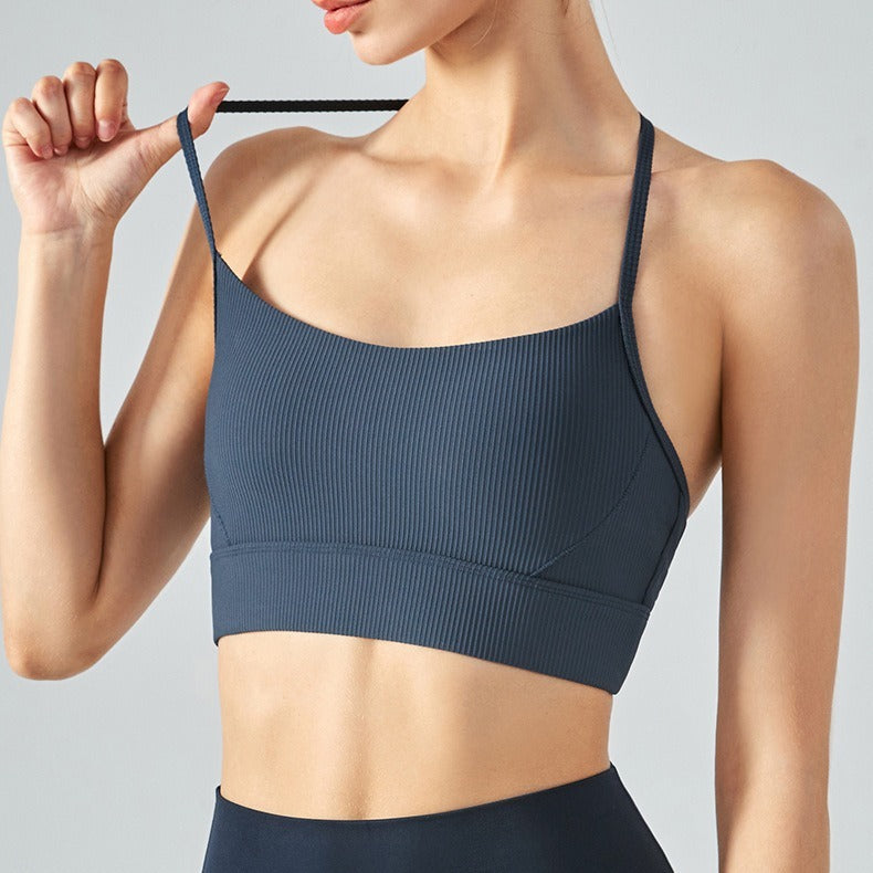 Women's Ribbed Nylon Sports Bra – Gloss Finish | No Steel Ring