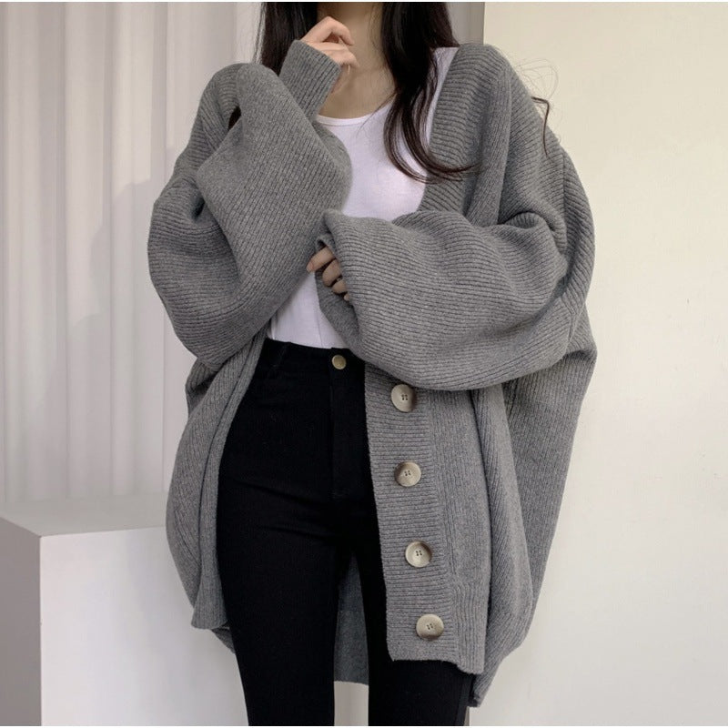 Lazy Style Single Breasted Loose Sweater