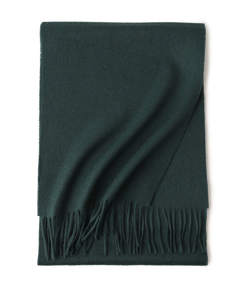 Water Ripple Pure Color Cashmere Warm Scarf