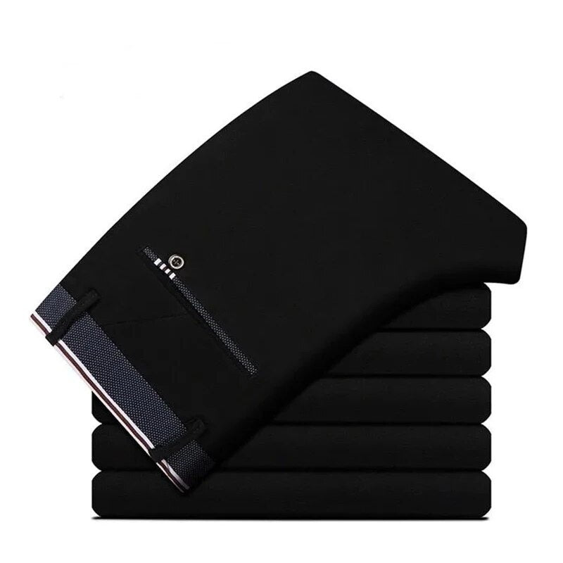 Men's Korean Style Slim Fit Stretch Suit Pants – Formal Pencil Trousers