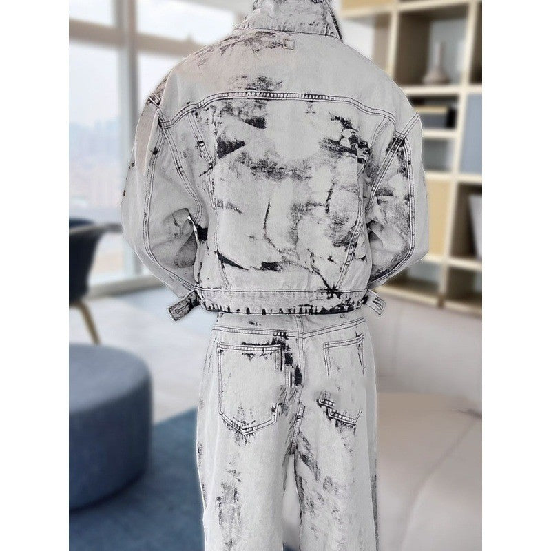 Men’s American Retro Tie‑Dye High‑Street Leisure Suit – Vibrant Cotton Lounge Set