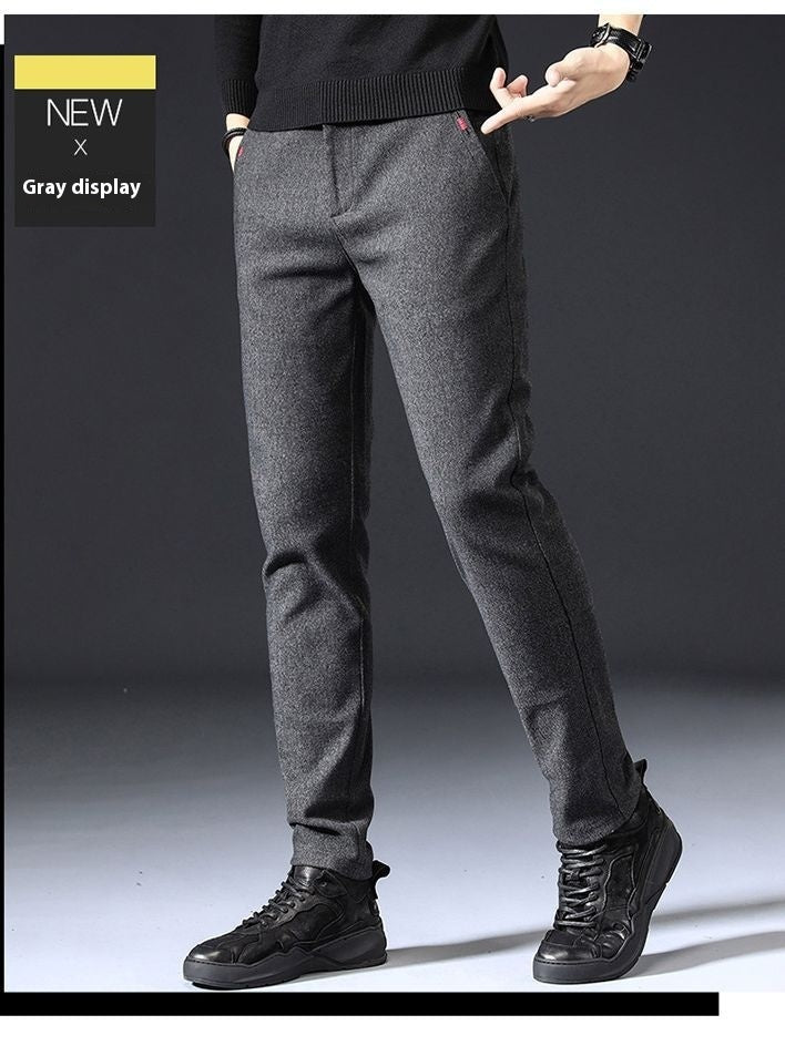 Autumn Brushed Men’s Business Pants – Slim Fit & Comfortable Straight Trousers | NYLIXA