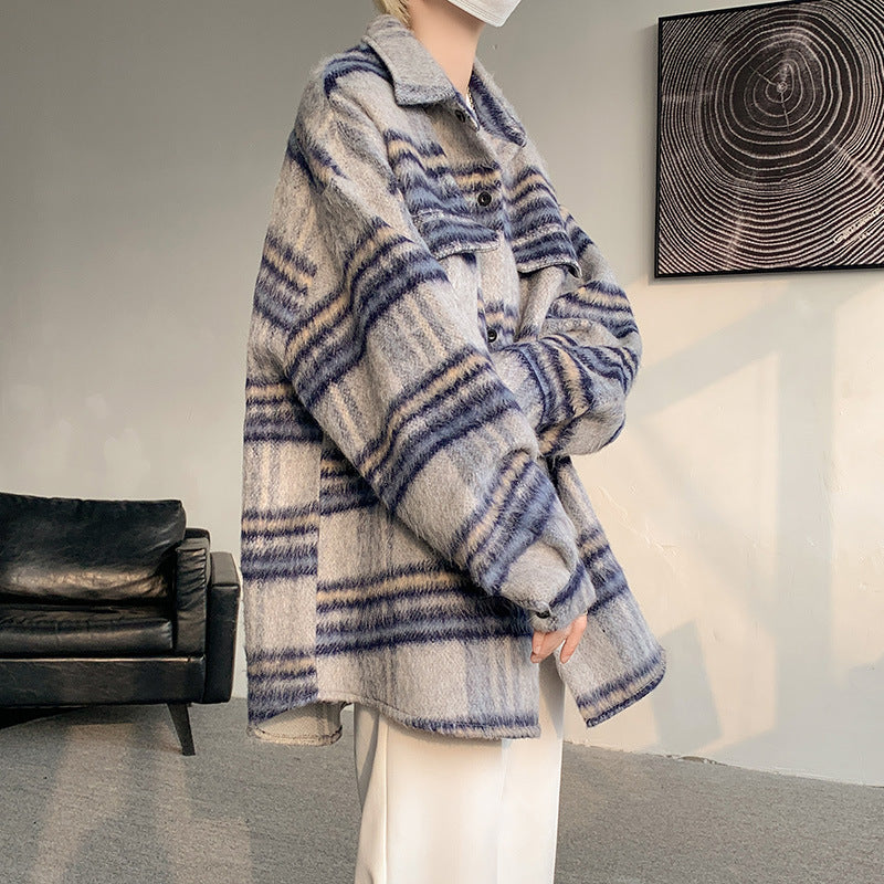 Brushed Woolen Coat For Men Autumn And Winter Chanel-style Jacket
