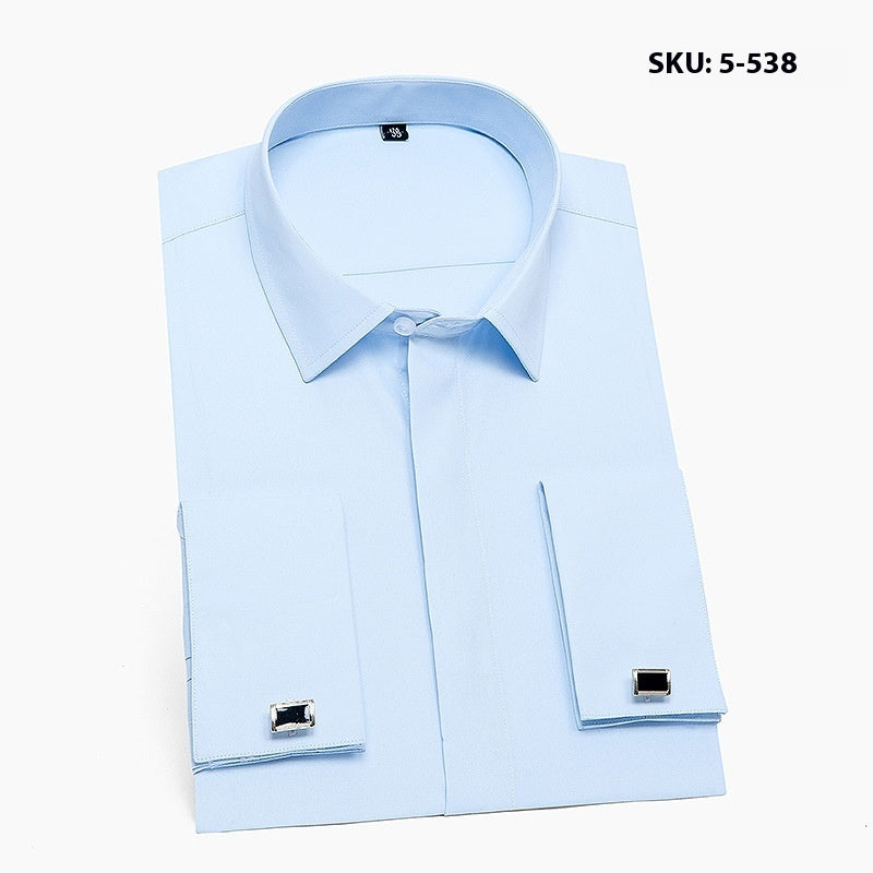 Men’s Slim-Fit Long-Sleeve Non-Iron White Shirt – Wrinkle-Resistant Modern Style