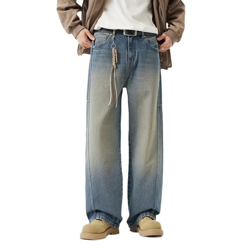 Men’s Retro Straight Fit Jeans – Personalized Urban Streetwear Look