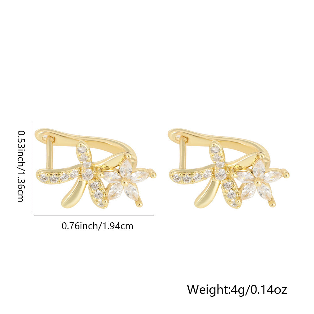 European And American Style Floral Flower Earrings
