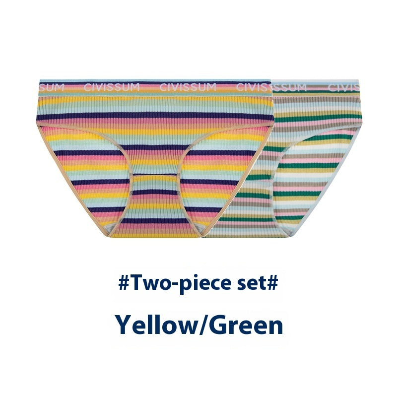 Two-piece Set Large Size Low Waist Cozy Series Classic Color Briefs