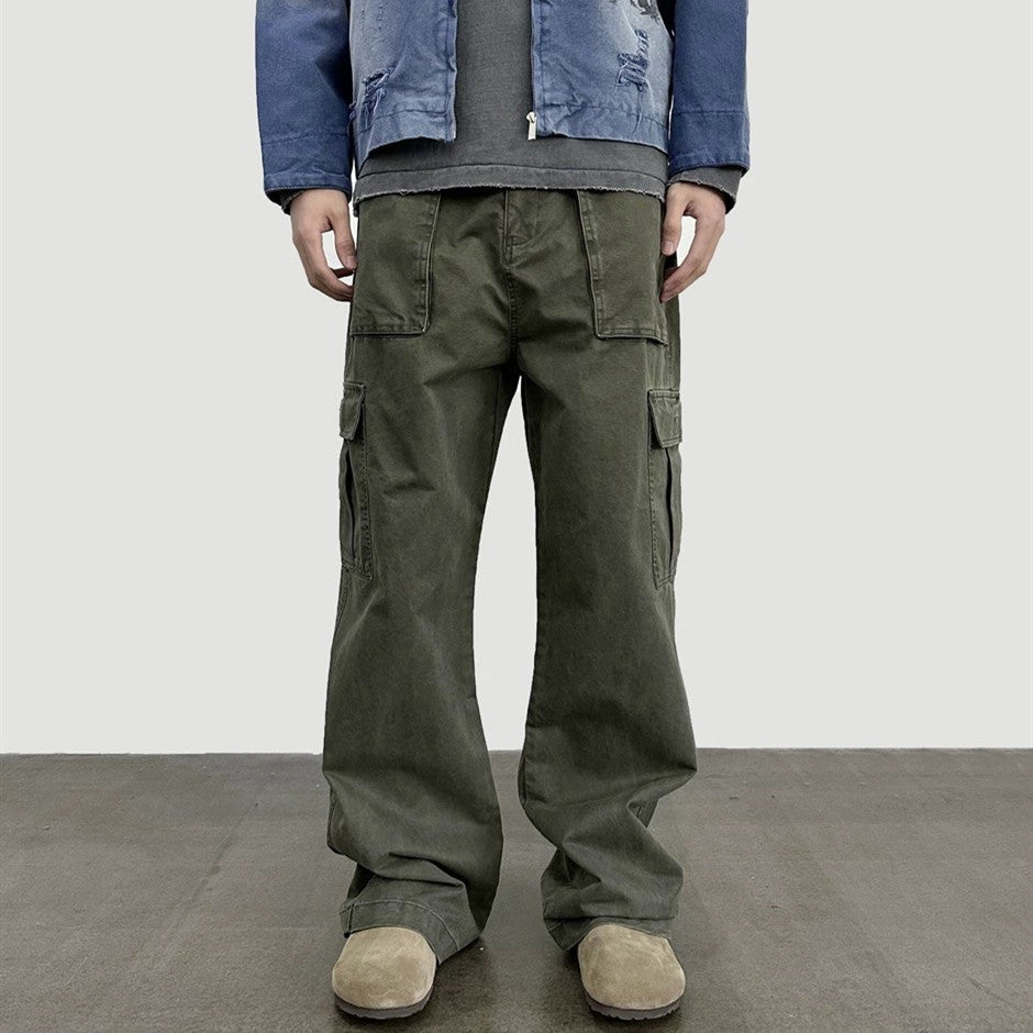 Men’s Vintage Wash Loose Straight-Leg Pants – Retro Streetwear Comfort