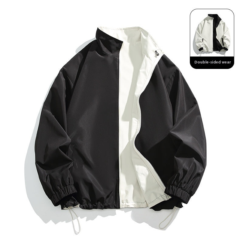 Reversible Coat Men's Loose Lapels Workwear Casual Jacket Sports Top