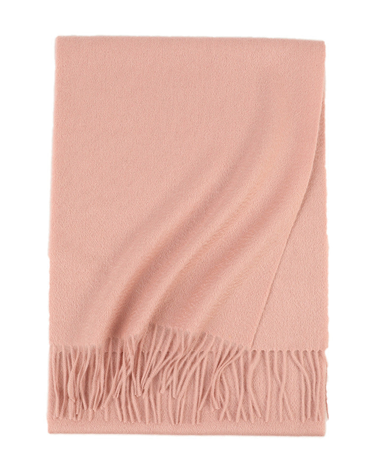 Water Ripple Pure Color Cashmere Warm Scarf