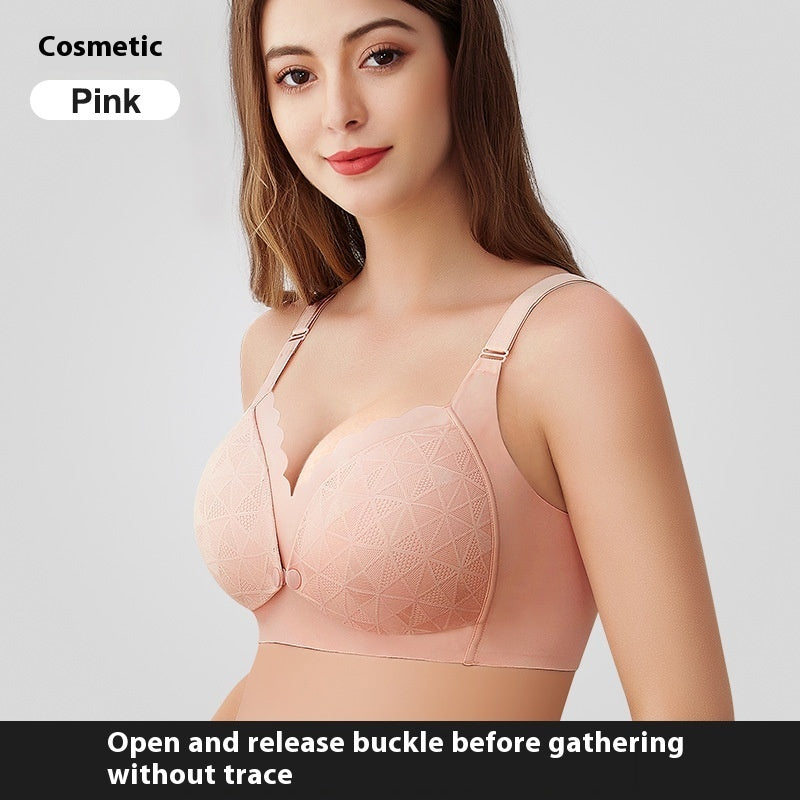 No Steel Ring Pure Cotton Large Size Nursing Bra