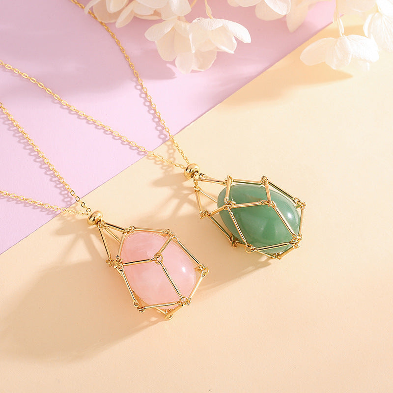 New Natural Energy Crystal Pendant Ins Niche Design Valentine's Day Bag Bag Peace Necklace