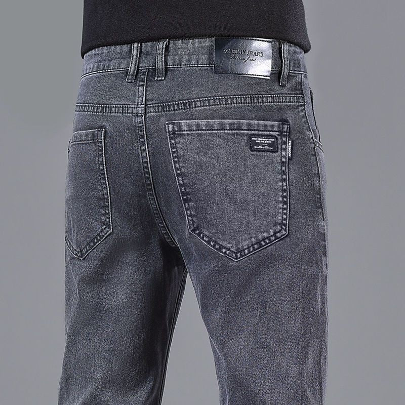 Men’s Slim Straight High-End Stretch Pants – Business Class Comfort