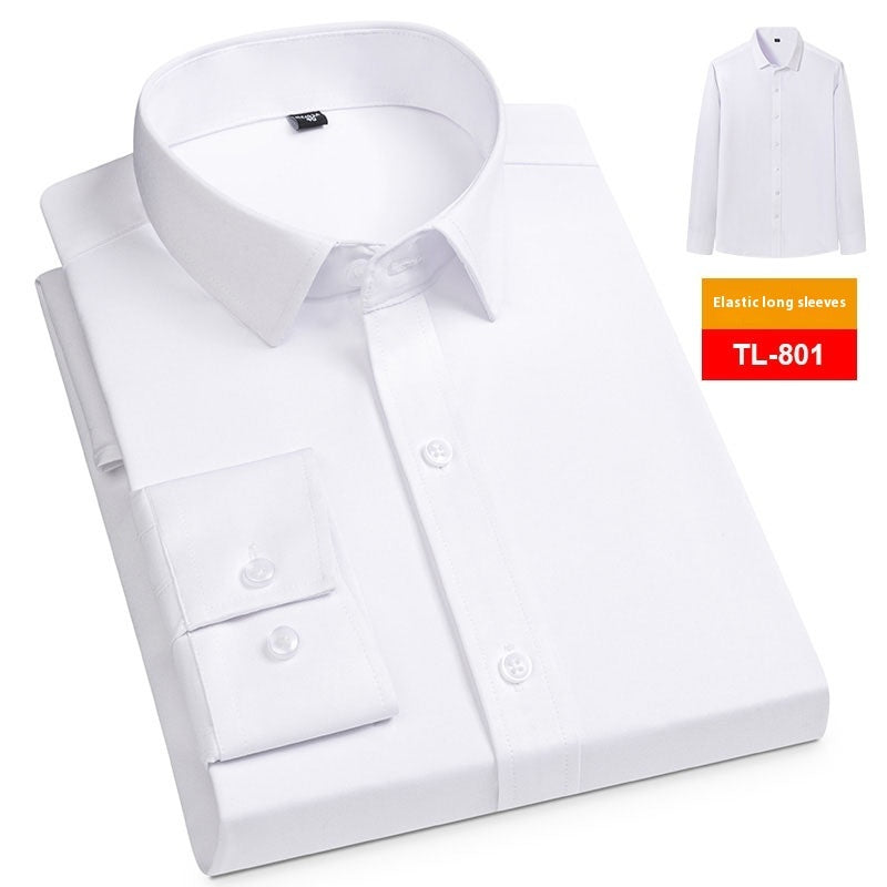 Men’s Spring Stretch Long-Sleeve Business Casual Shirt – Slim, Comfortable & Wrinkle-Resistant
