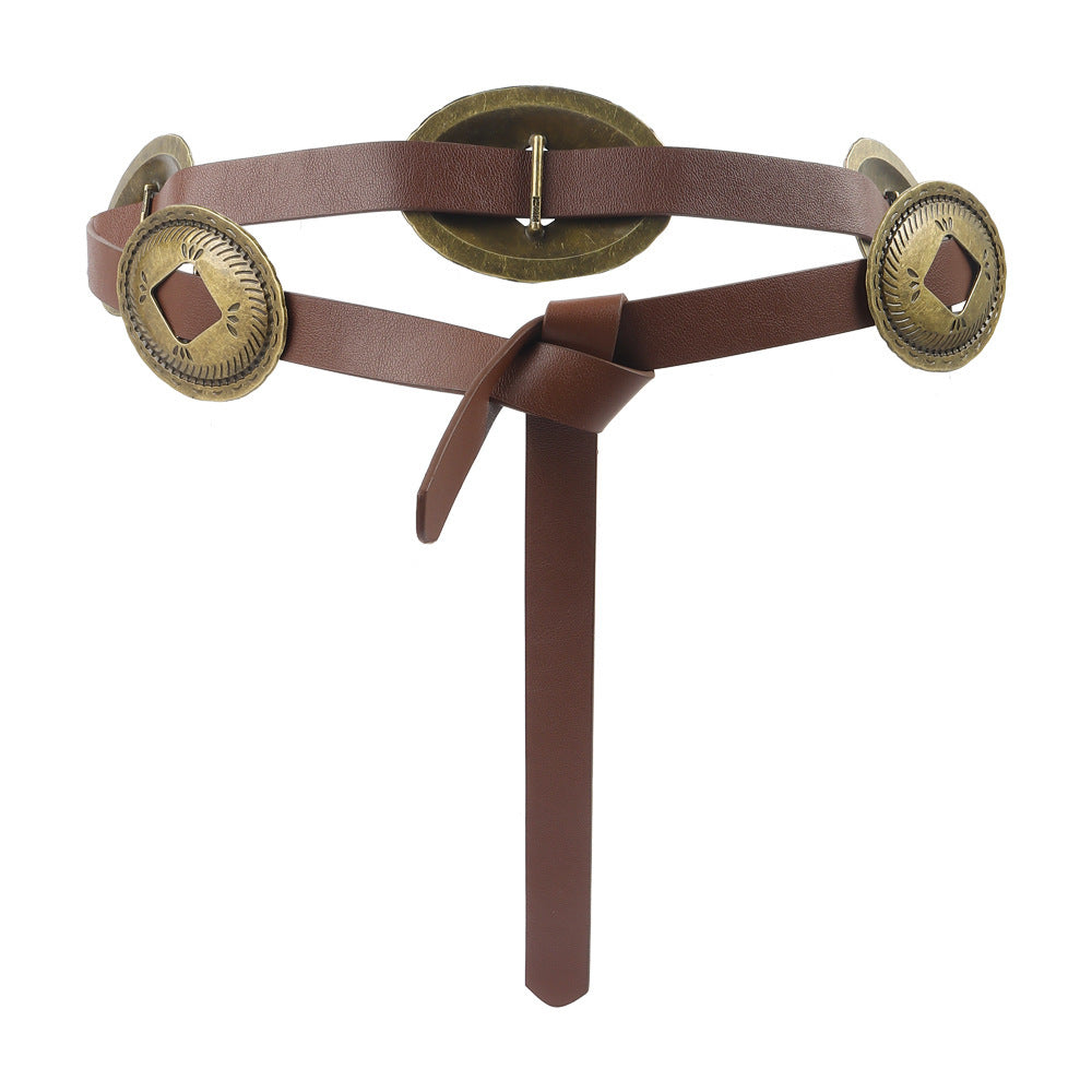 European And American Retro Ethnic Style Metal Carved Belt