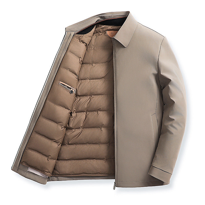 Men’s Detachable Hood Padded Down Jacket – Lightweight Waterproof Thermal Coat