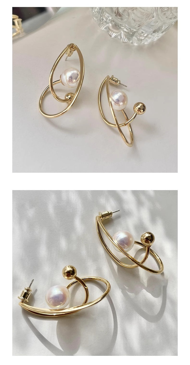 European And American French High-end Pearl Earrings For Women