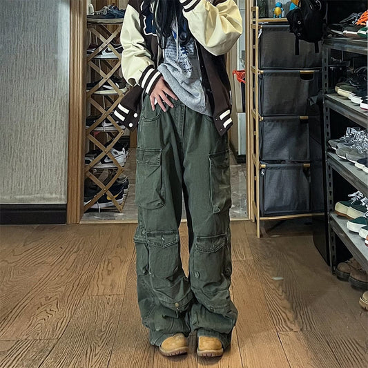 Men's Beige & White Multi-Pocket Overalls – Streetwear Utility Fashion