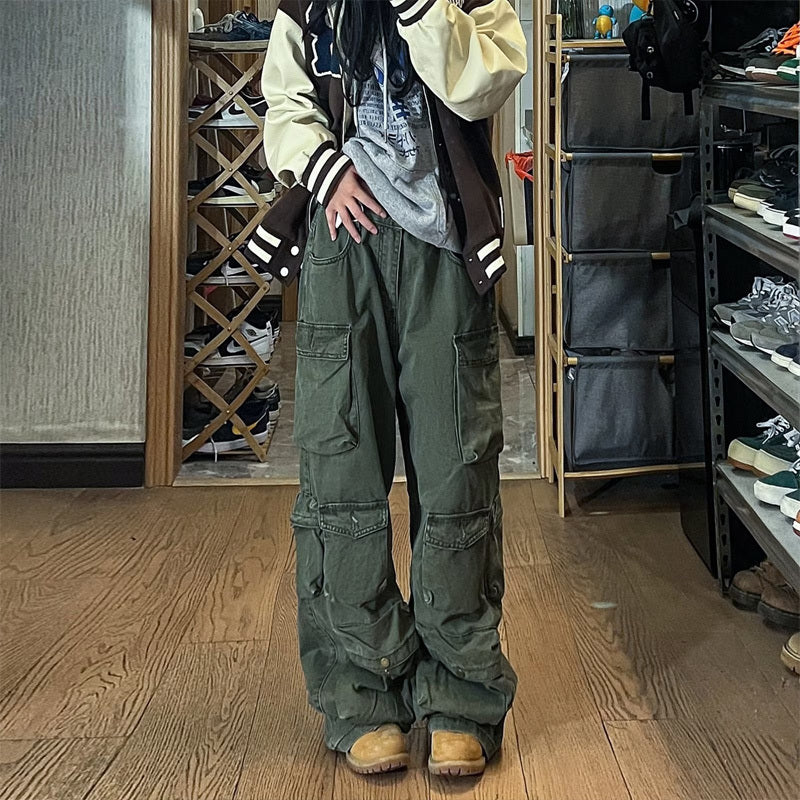 Men's Beige & White Multi-Pocket Overalls – Streetwear Utility Fashion