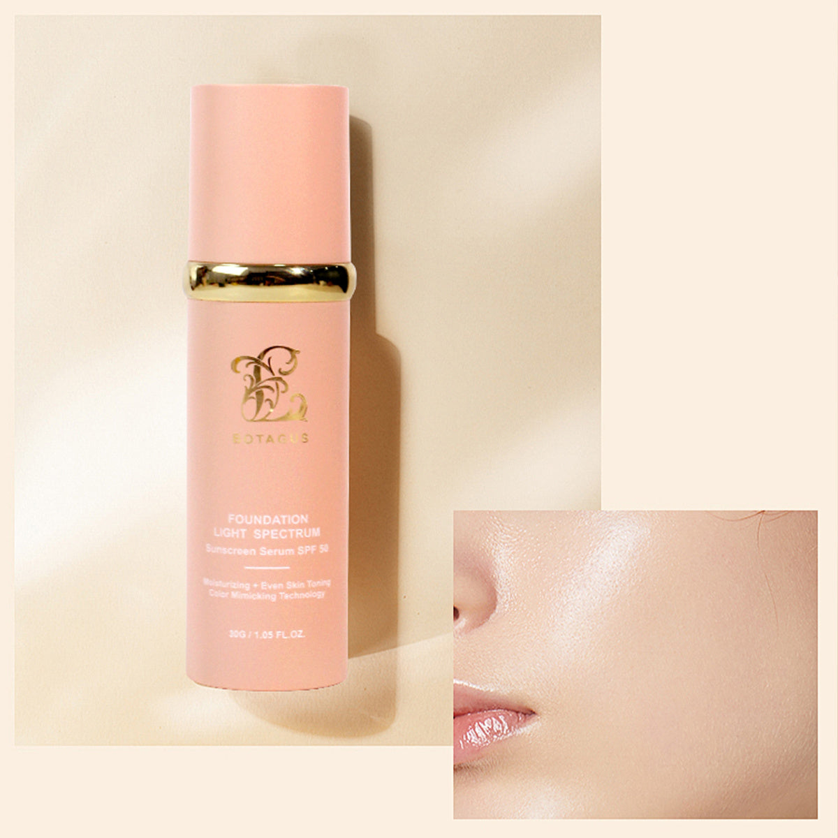 Botagus 4‑in‑1 SPF 50 Foundation – Concealer, Moisturizer, Sunscreen & Light‑Spectrum Coverage