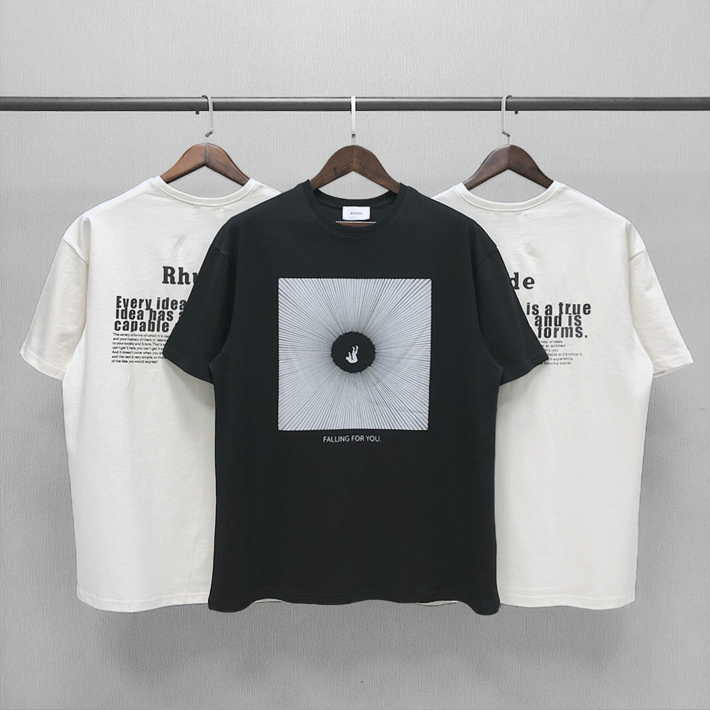 High‑Street Oversized Couple T‑Shirt – Trendy Short‑Sleeve Match wear