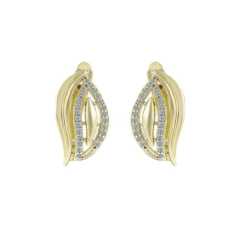 Micro Inlaid Zircon Unique Geometric Ear Clip