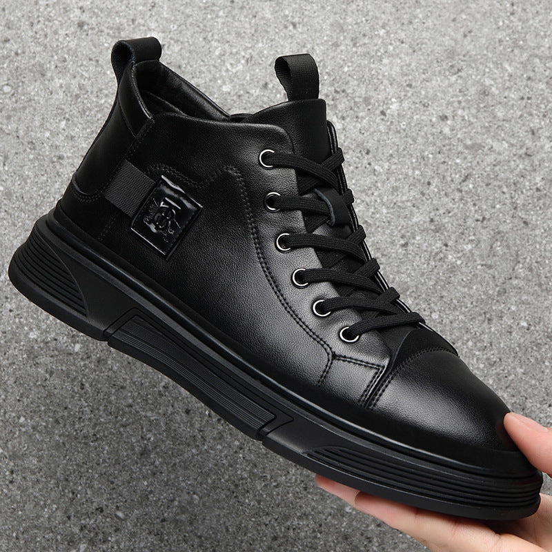 Men’s High-Top Leather Casual Shoes – Winter Collection