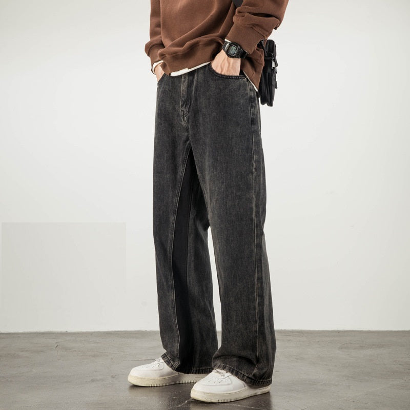 WEILA High-Street Loose Fit Straight Jeans – American Streetwear Essential