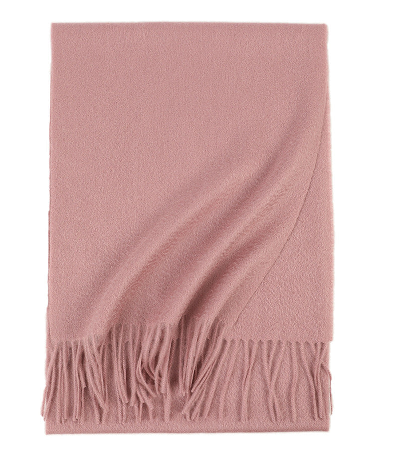 Water Ripple Pure Color Cashmere Warm Scarf