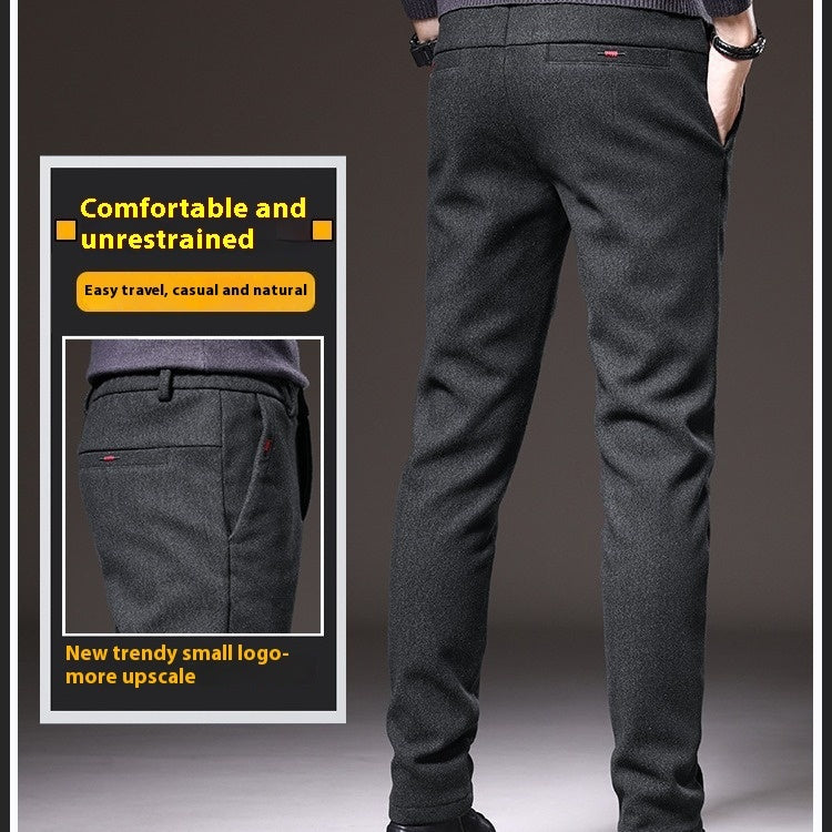Autumn Brushed Men’s Business Pants – Slim Fit & Comfortable Straight Trousers | NYLIXA