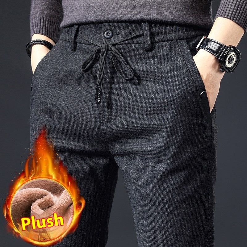 Autumn Brushed Men’s Business Pants – Slim Fit & Comfortable Straight Trousers | NYLIXA