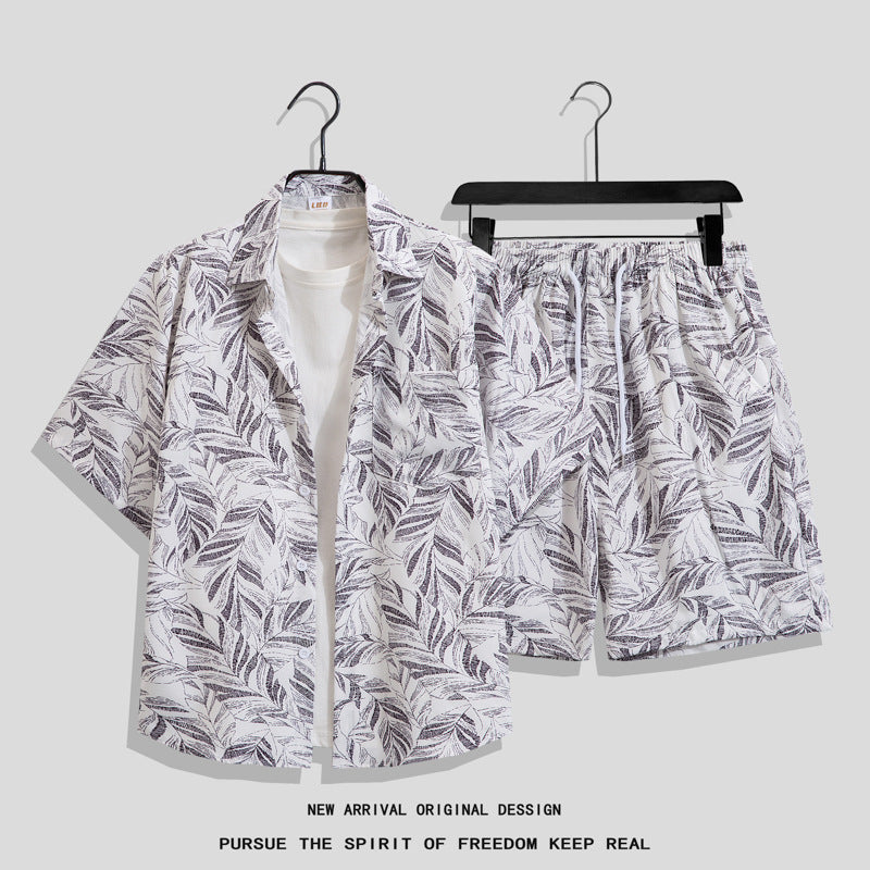 Men’s Hong Kong-Style Retro Printed Short-Sleeve Shirt – Bold & Nostalgic