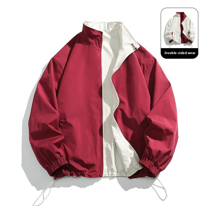 Reversible Coat Men's Loose Lapels Workwear Casual Jacket Sports Top