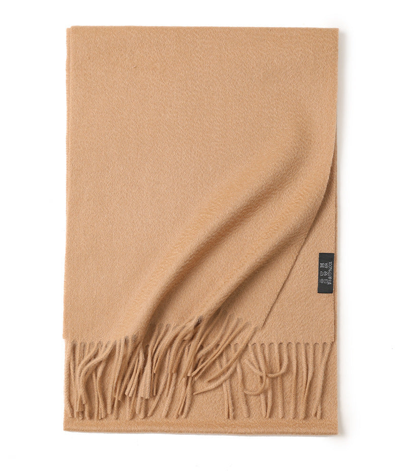 Water Ripple Pure Color Cashmere Warm Scarf