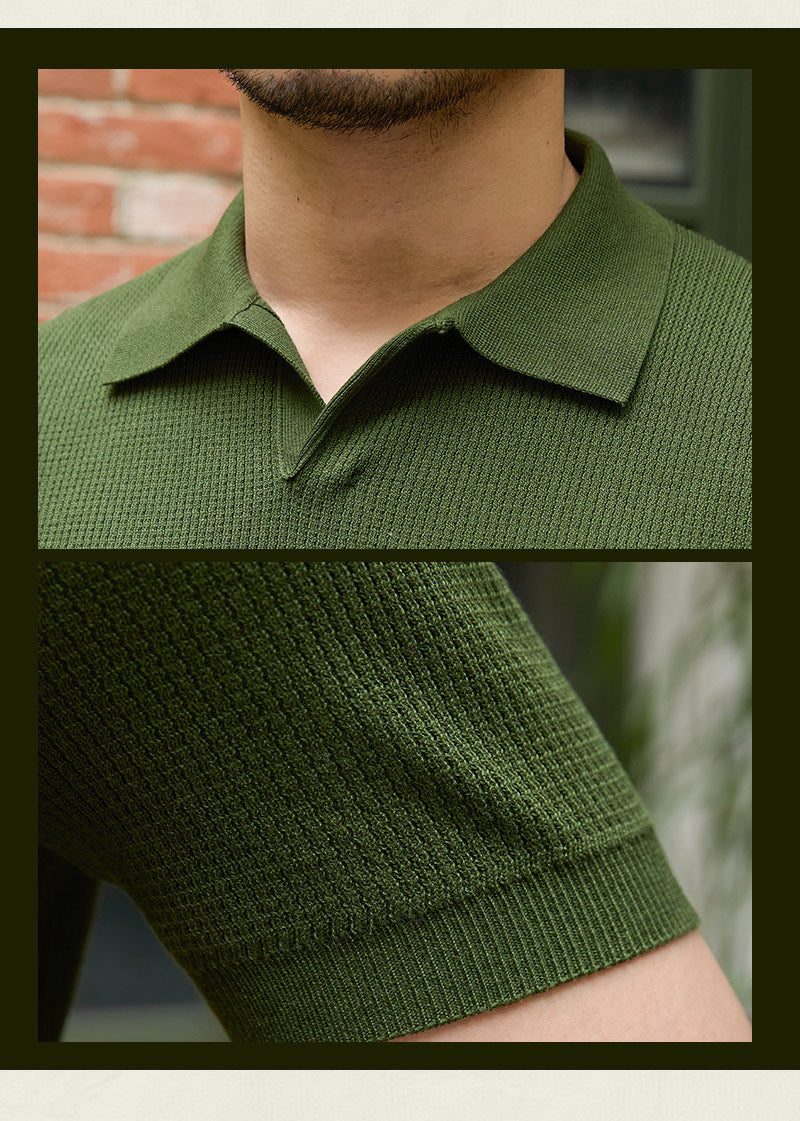 Men's Retro Knitwear Business Shirt – Slim Fit Casual Sweater Top for Office & Daily Wear | NYLIXA