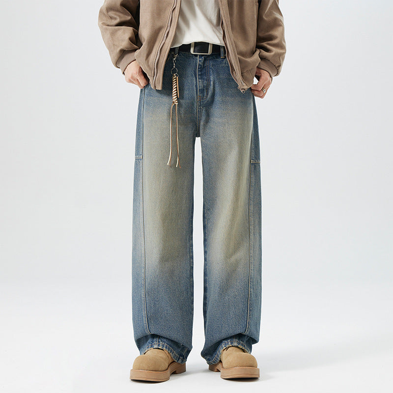 Men’s Retro Straight Fit Jeans – Personalized Urban Streetwear Look