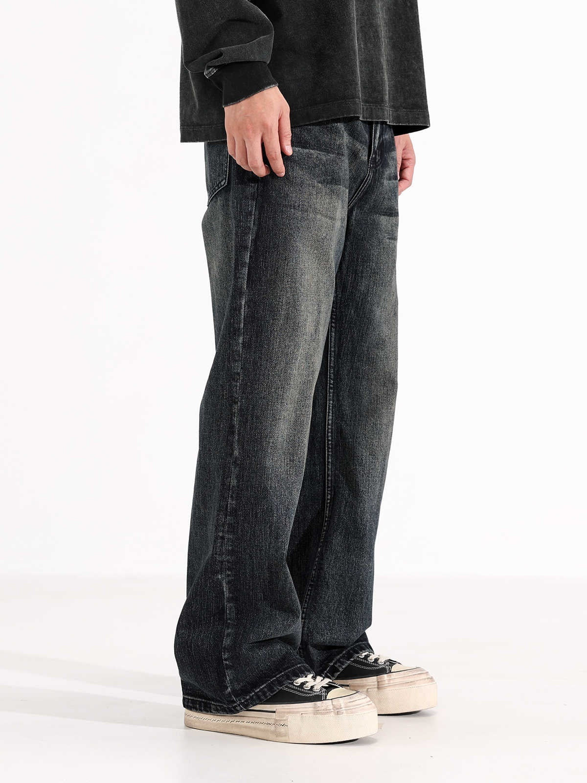 Retro Wide-Leg Straight Fit Jeans – Classic American Loose Denim Vibe