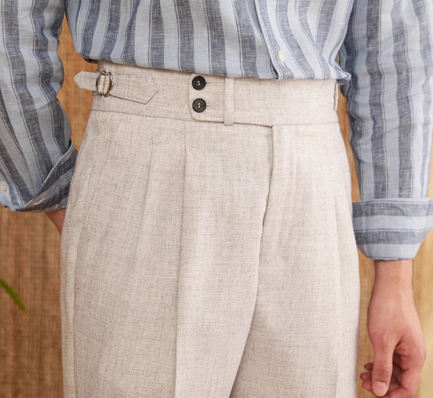 Men’s Gentry Casual High-Waisted Trousers – Classic Straight Fit Everyday Pants