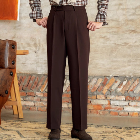 High Waist Baggy Straight Trousers for Men – Gentry Style, Wrinkle-Free Comfort | NYLIXA