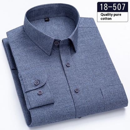 Men’s Solid-Color Long-Sleeve Pocket Business Shirt – Lightweight and Sleek