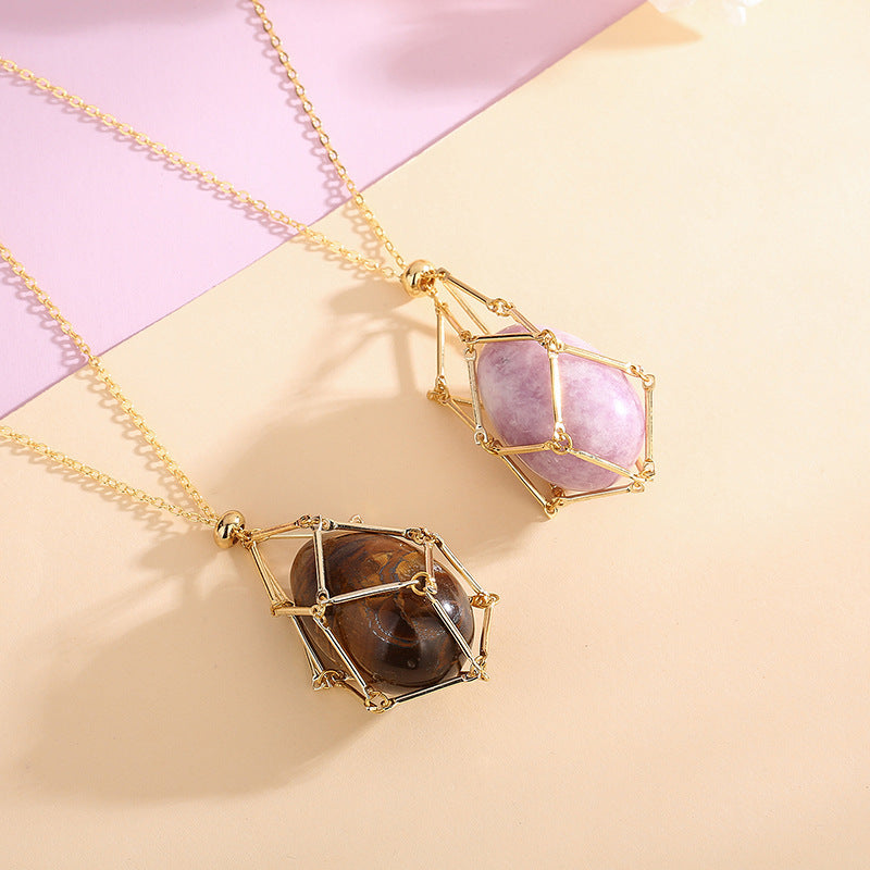 New Natural Energy Crystal Pendant Ins Niche Design Valentine's Day Bag Bag Peace Necklace