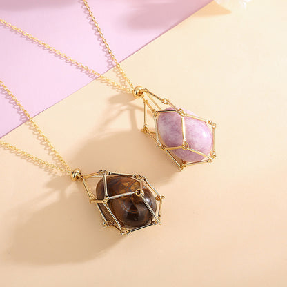 New Natural Energy Crystal Pendant Ins Niche Design Valentine's Day Bag Bag Peace Necklace